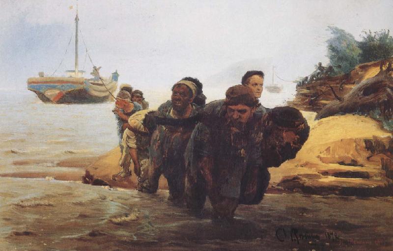 Ilia Efimovich Repin Boat tracker Sweden oil painting art